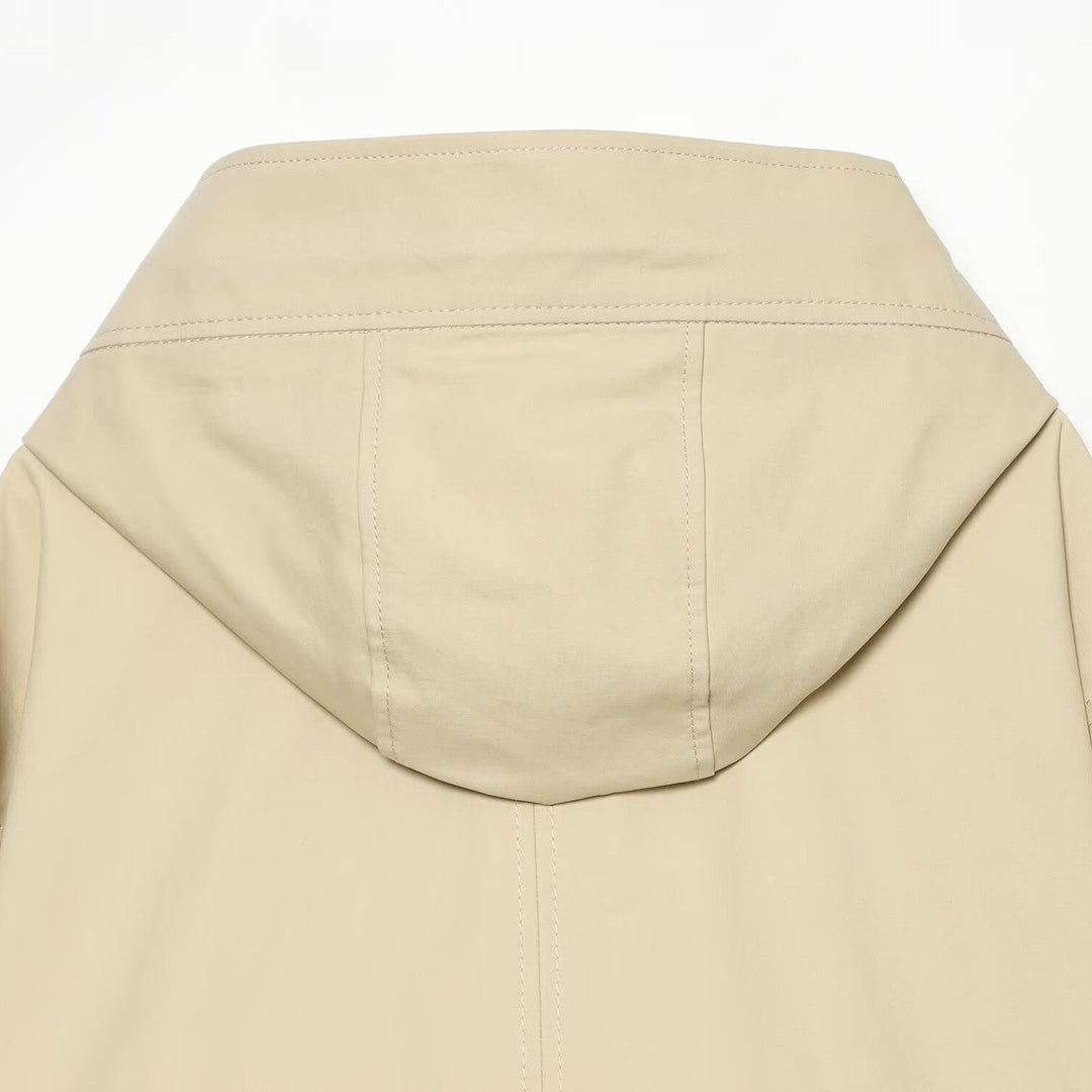Damen Kurze Kapuzenjacke mit Tunnelzug, verdeckter Druckknopfleiste und aufgesetzten Taschen Nord Taschen