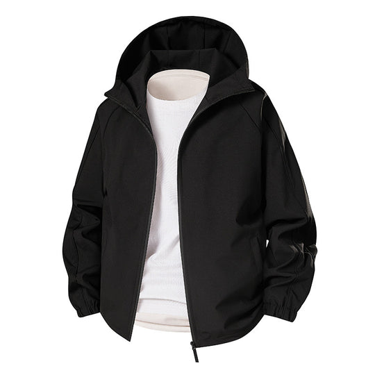 Herren Leichte Softshell-Outdoorjacke mit Kapuze, elastischen Bündchen und durchgehendem Reißverschluss Nord Taschen