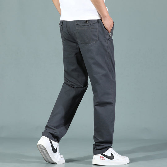 Herren Locker geschnittene Chinohose mit seitlicher Reißverschlusstasche und elastischem Beinabschluss Nord Taschen