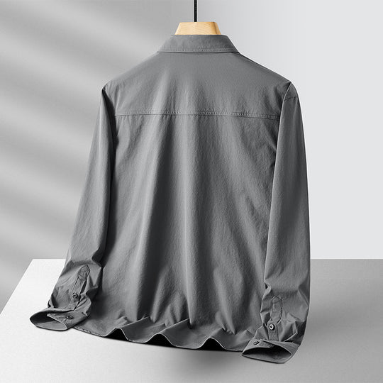 Herren Leichtes Utility-Overshirt aus Baumwollmix mit Brustklappen und entspannter Passform Nord Taschen