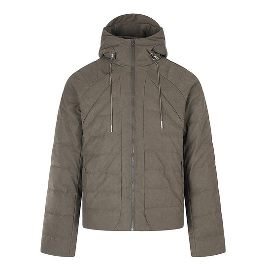 Herren wattierte Kurz-Steppjacke mit Kapuze, Tunnelzug und durchgehendem Reißverschluss Nord Taschen