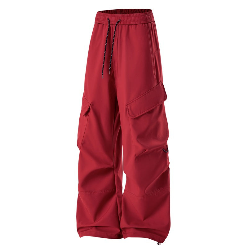 Herren Baggy Cargohose mit Elastikbund, Multifunktionstaschen und verstellbarem Saum Nord Taschen