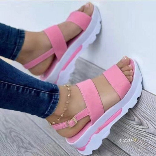Damen Bequeme Plateau-Sandalen mit verstellbaren Riemen und rutschfester Sohle Nord Taschen