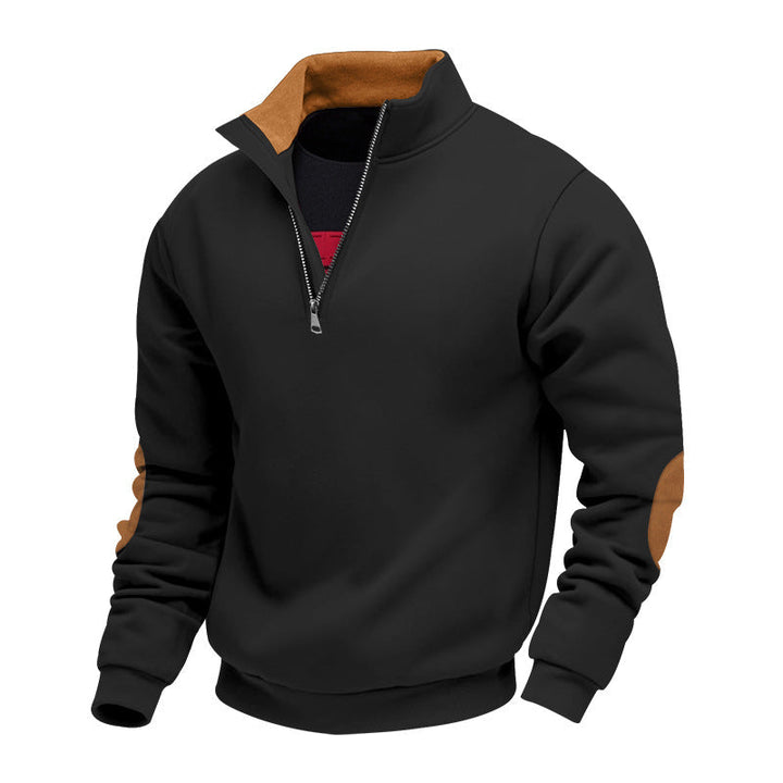 Herren Sweatshirt mit hochwertigem Stehkragen und eleganten akzenten