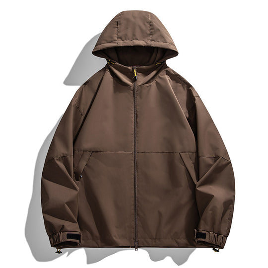 Herren Leichte Urban-Softshell Kapuzenjacke mit minimalistischer Nahtführung und verdecktem Reißverschluss Nord Taschen