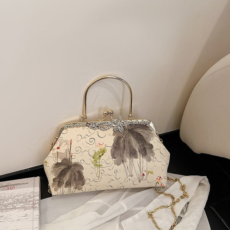 Damen elegante Vintage-Handtasche mit floralem Design Nord Taschen