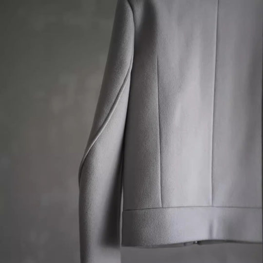 Damen Schlichter Wollmix-Kurzmantel mit verdecktem Reißverschluss und modernem Kragen Nord Taschen