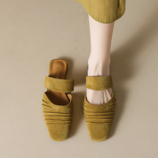Damen Mokassin-Sandalen mit eleganten Riemen und stylischem Faltendesign Nord Taschen