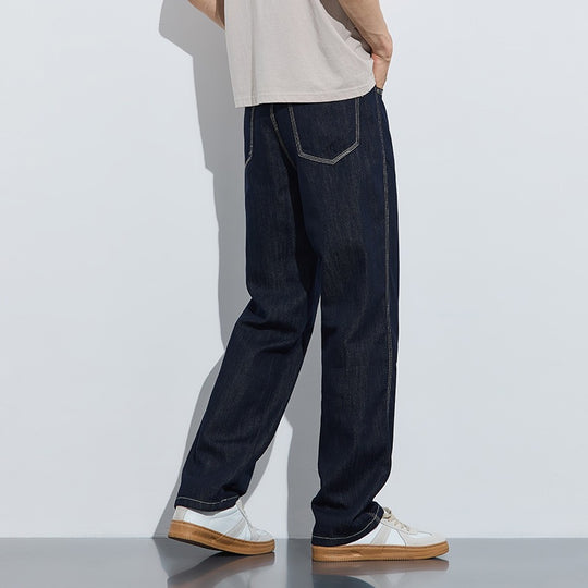 Herren Bequeme und lässige Weit geschnittene Denim-Hose Nord Taschen