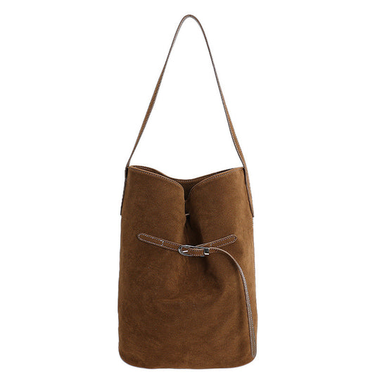 Damen Hobo-Tasche aus hochwertigem Wildleder mit elegantem Kordelzug Nord Taschen