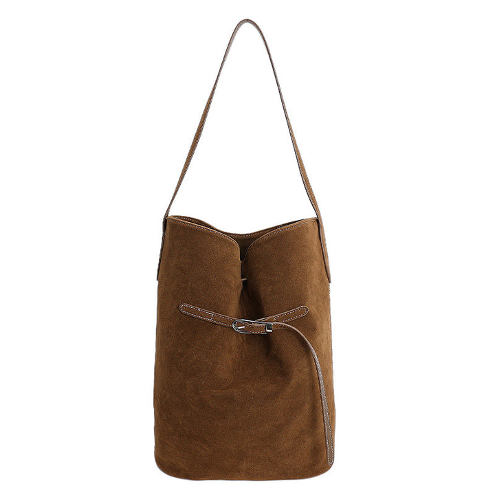Damen Hobo-Tasche aus hochwertigem Wildleder mit elegantem Kordelzug Nord Taschen