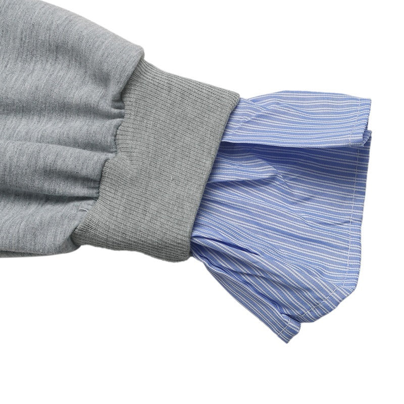 Damen Lässiger Pullover mit Hemdbluseneinsatz Nord Taschen