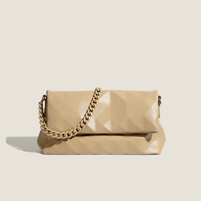 Damen Clutch-Tasche mit elegantem Faltendesign und luxuriösem Kettenriemen Nord Taschen