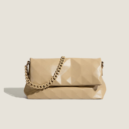 Damen Clutch-Tasche mit elegantem Faltendesign und luxuriösem Kettenriemen Nord Taschen