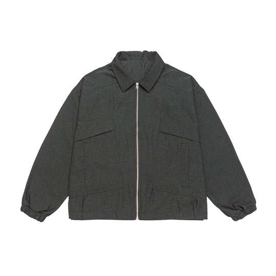 Unisex Kurzblouson im Boxy‑Cut mit Hemdkragen, sichtbarem Metallreißverschluss und Utility‑Pattentaschen Nord Taschen