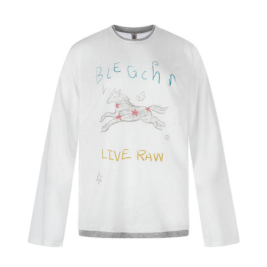 Damen Langarmshirt mit illustrativem Pferde‑Print und Lagenoptik Nord Taschen