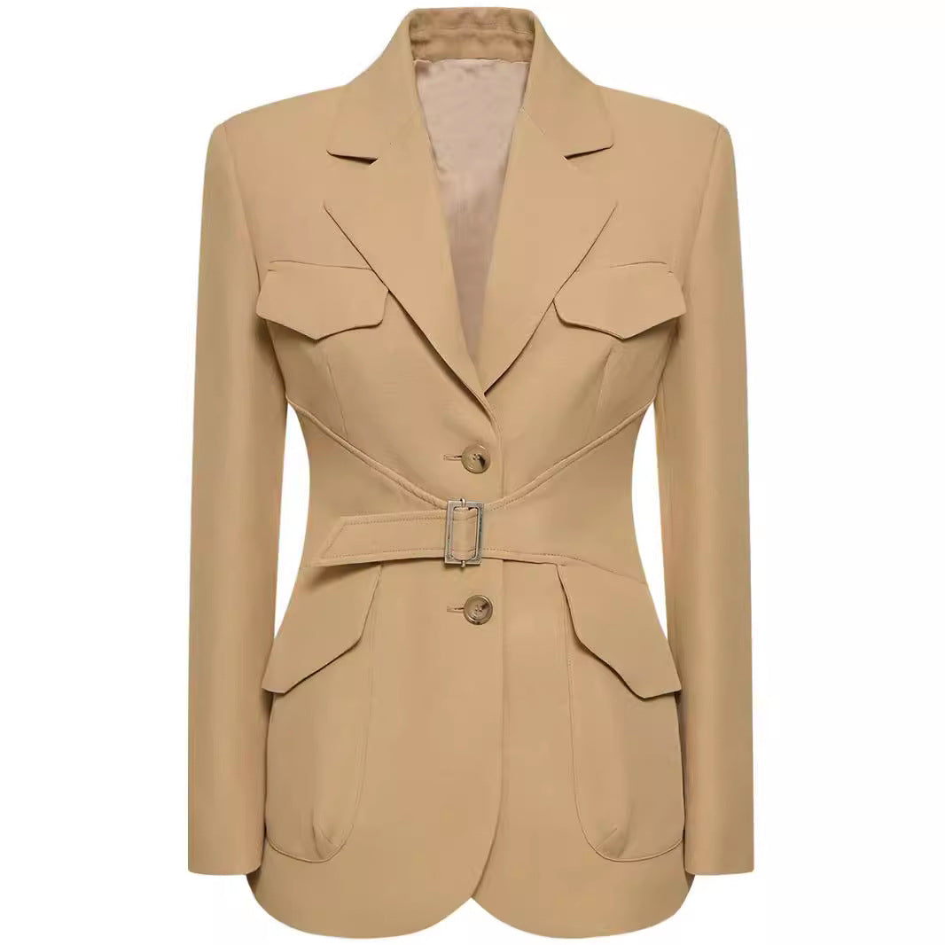 Damen Zweiteiliger Hosenanzug im Tailoring mit tailliertem Blazer und weitem Bein Nord Taschen