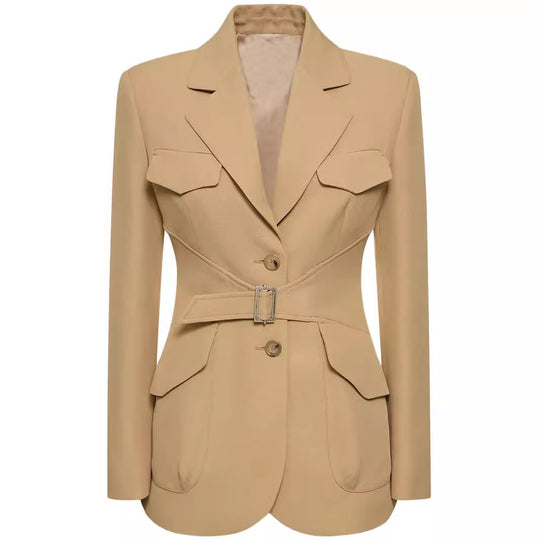 Damen Zweiteiliger Hosenanzug im Tailoring mit tailliertem Blazer und weitem Bein Nord Taschen