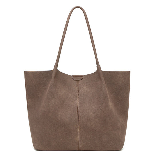 Damen Großzügige Tragetasche mit elegantem Suede-Finish und praktischem Druckverschluss Nord Taschen