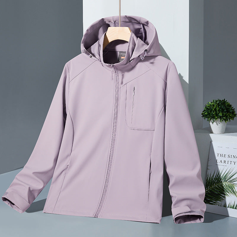 Damen Leichte Softshell-Kapuzenjacke mit wind- und wasserabweisender Membran und Brust-Reißverschlusstasche Nord Taschen