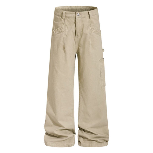 Damen Weite Cargo-Palazzo-Hose mit Utility-Taschen, hohem Bund und lässigem Culotte-Schnitt Nord Taschen