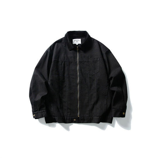 Herren Boxy-Canvas-Blousonjacke mit Cordkragen und durchgehendem Reißverschluss Nord Taschen