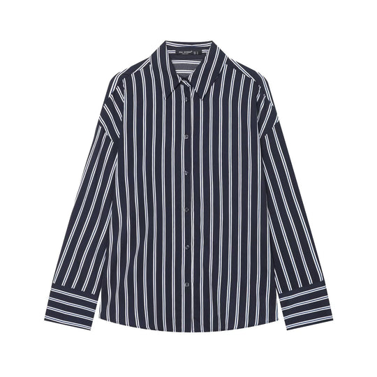 Damen Oversize-Hemdbluse mit Tropfenärmel, Kentkragen und durchgehender Knopfleiste Nord Taschen