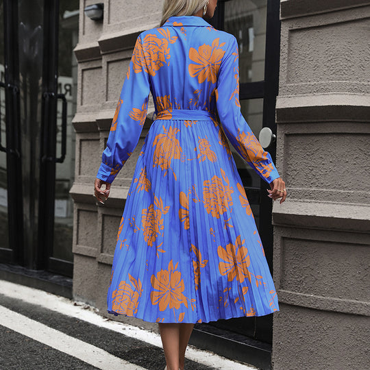 Damen Midikleid mit Plissée-Rock, Wickeloberteil und Taillengürtel Nord Taschen