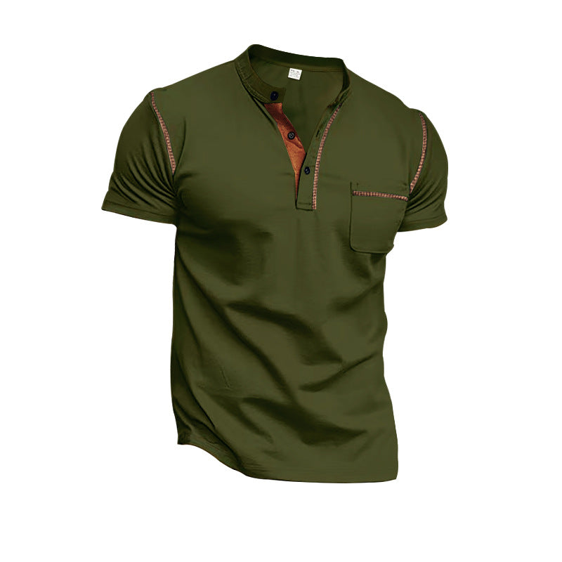 Herren shirt mit modernem Henley-Kragen und praktischen Brusttasche Nord Taschen