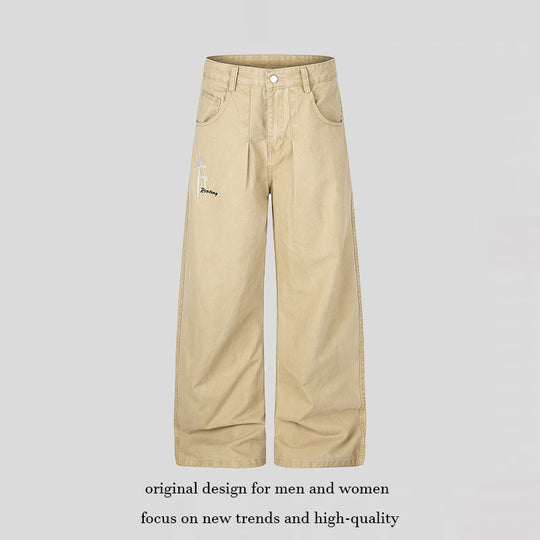 Damen Highwaist Culotte-Jeans mit weitem Bein, hoher Taille und dezenter Stern-Applikation Nord Taschen
