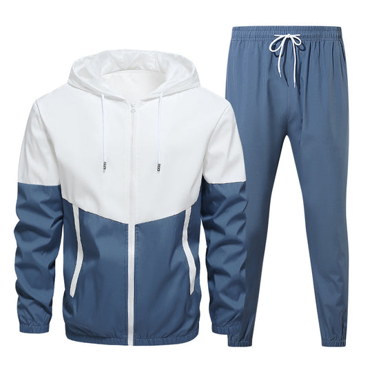 Herren Zweiteiliges Trainingsanzug-Set mit Kapuzenjacke und elastischer Jogginghose Nord Taschen