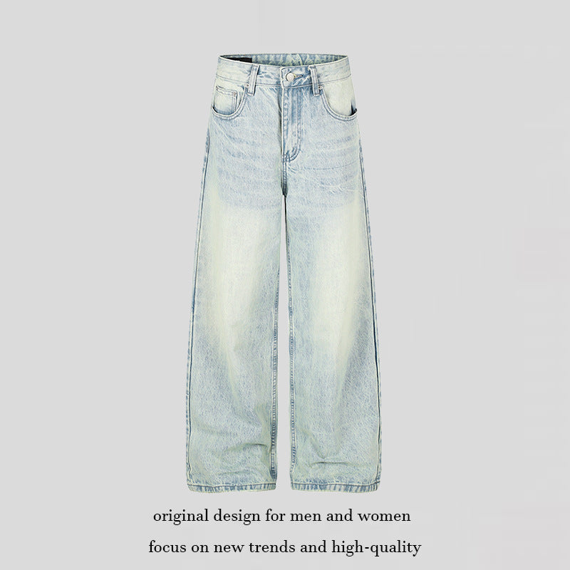 Damen Hochgeschnittene Weite Jeans im Palazzoschnitt mit weitem Bein und verwaschener Optik Nord Taschen