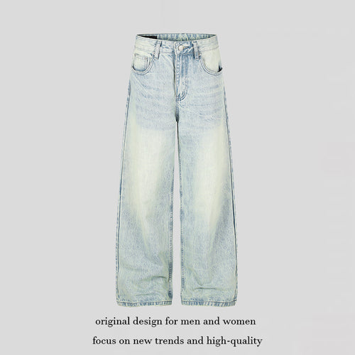 Damen Hochgeschnittene Weite Jeans im Palazzoschnitt mit weitem Bein und verwaschener Optik Nord Taschen