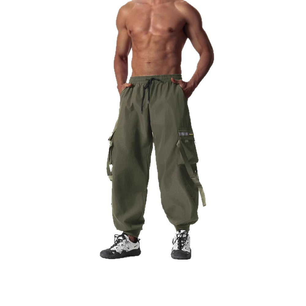 Herren Utility-Cargo-Jogginghose mit Tunnelzug, Beinschnallen & Mehrfachtaschen Nord Taschen