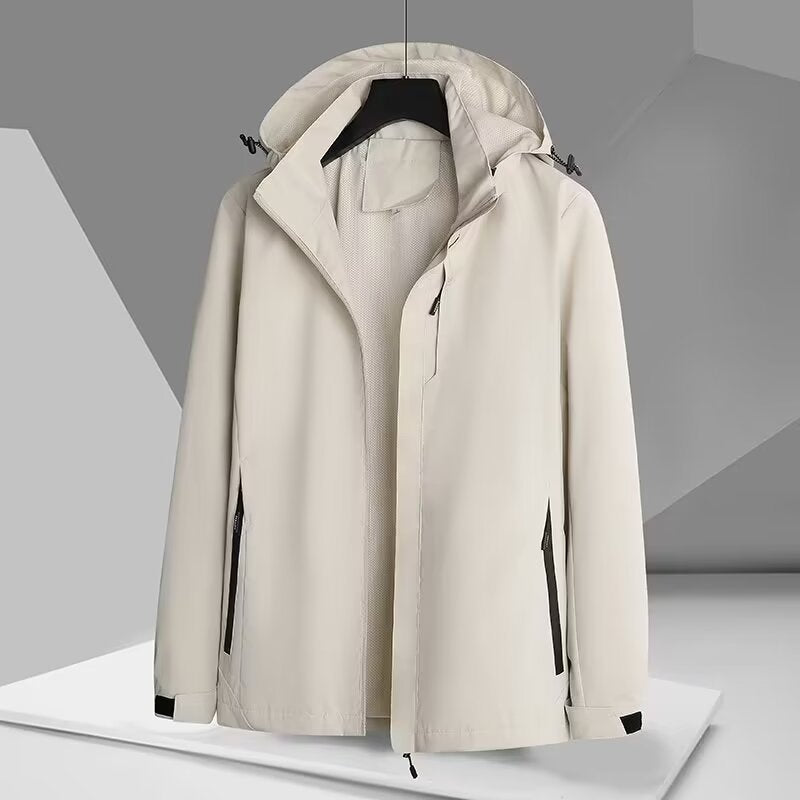 Herren Wind- und Wasserabweisende Softshelljacke mit Kapuze, atmungsaktiver Membran und verdecktem Reißverschluss Nord Taschen