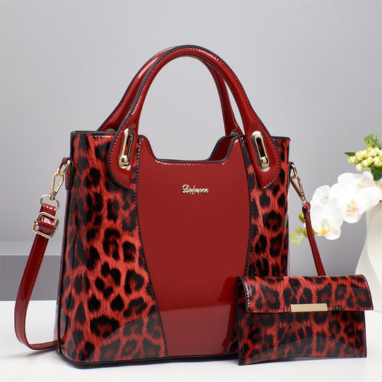 Damen trendige Handtasche mit elegantem Leopardenmuster und abnehmbarer Clutch Nord Taschen