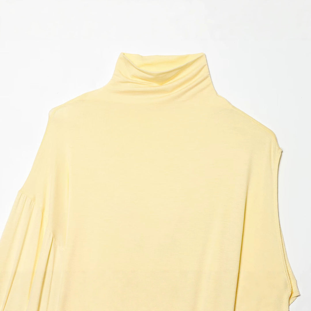 Damen Asymmetrisches Drapiertes Cape-Top mit Rollkragen und One-Shoulder-Ärmel Nord Taschen