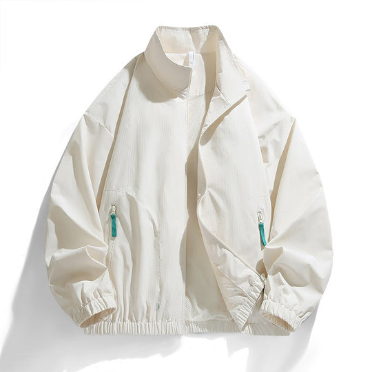 Herren Leichte Windbreaker-Jacke mit Mesh-Innenfutter, Stehkragen und kontrastierten Zipperlaschen Nord Taschen