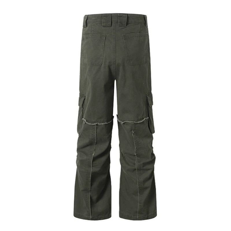 Damen Weite Cargo-Culotte-Hose mit hoher Taille, Multi‑Taschen und sichtbaren Nahtdetails Nord Taschen