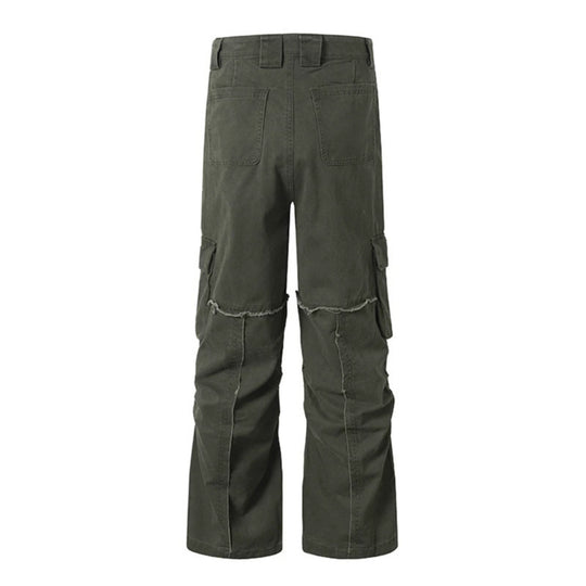 Damen Weite Cargo-Culotte-Hose mit hoher Taille, Multi‑Taschen und sichtbaren Nahtdetails Nord Taschen