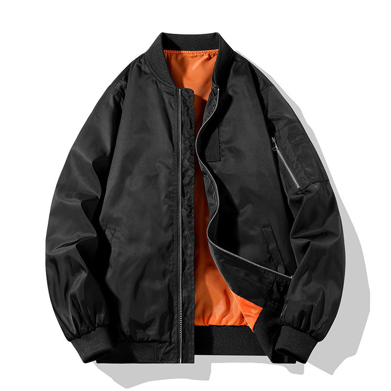Herren Piloten-Bomberjacke im Military-Look mit kontrastierendem Innenfutter, Ärmeltasche und gerippten Bündchen Nord Taschen
