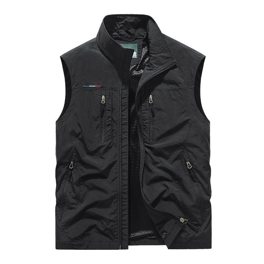Herren  leichte Outdoor Weste mit vielen Reißverschlusstaschen Nord Taschen