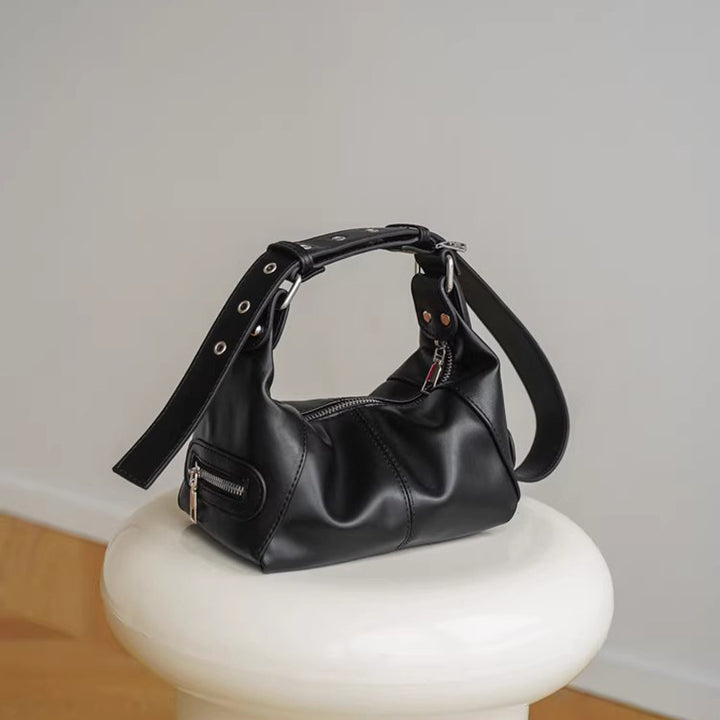 Damen Schultertasche mit geschmeidiger Oberflächenstruktur und flexiblem Tragegriff Nord Taschen
