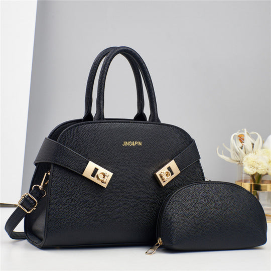 Damen Designer Umhängetasche mit edel strukturiertem Kunstleder und abnehmbarem Kosmetiktäschchen Nord Taschen