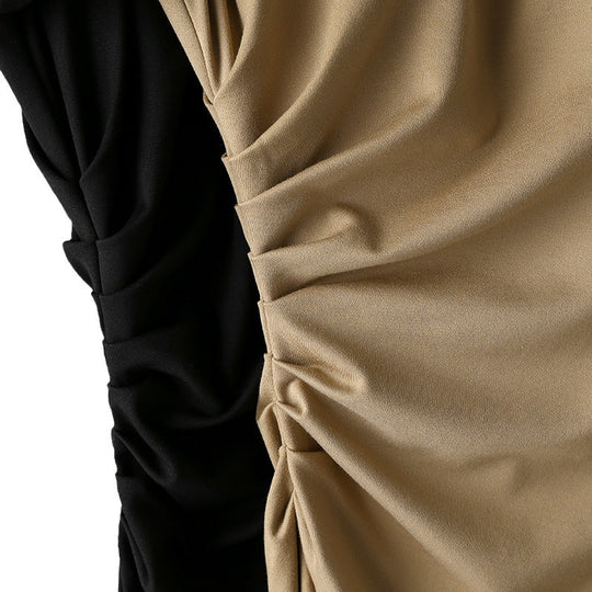 Damen Maxikleid mit asymmetrischem Cut-Out, seitlicher Raffung und fließender A‑Linie Nord Taschen