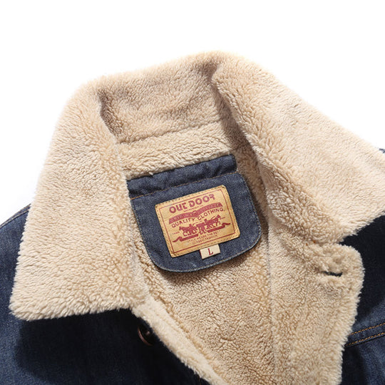 Herren Denim Jacke mit weichem Fleecefutter Nord Taschen
