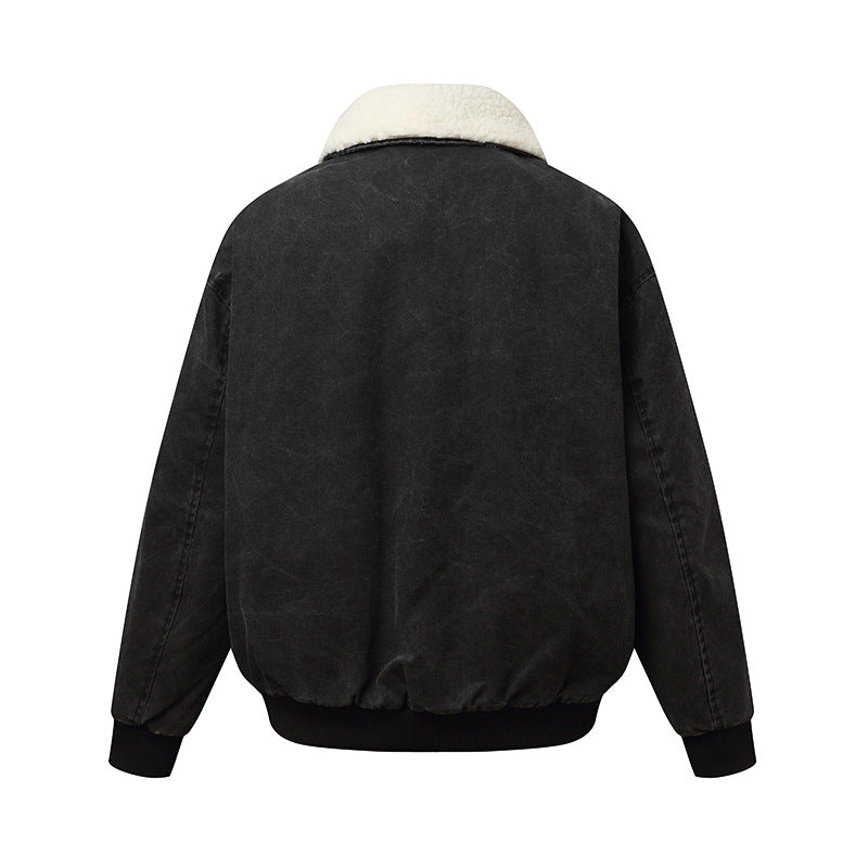 Unisex Wattierte Boxy-Bomberjacke mit Teddykragen Nord Taschen
