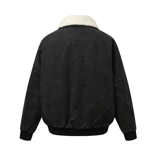 Unisex Wattierte Boxy-Bomberjacke mit Teddykragen Nord Taschen