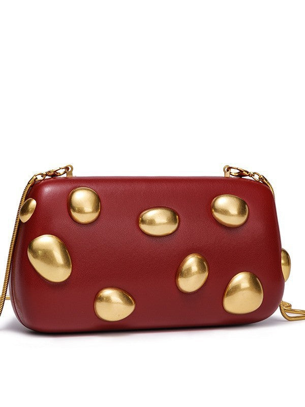 Damen elegante Clutch Tasche mit goldenen Akzenten Nord Taschen