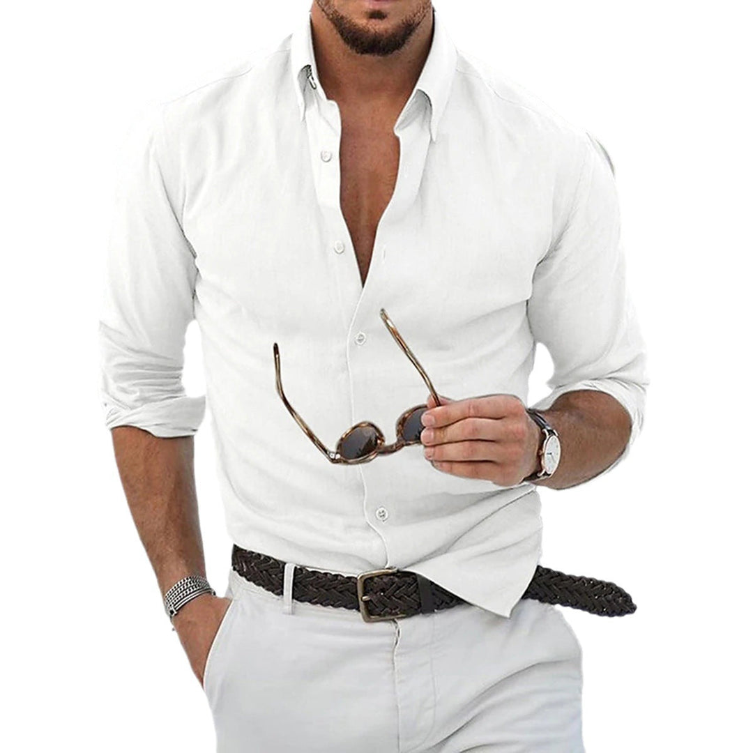 Herren Elegantes Langarmhemd aus hochwertiger Baumwolle